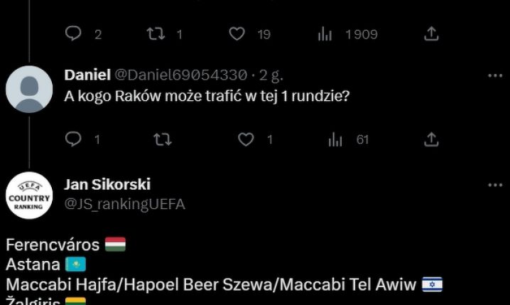 Drużyny, na które może trafić Raków w I rundzie el. do LM!